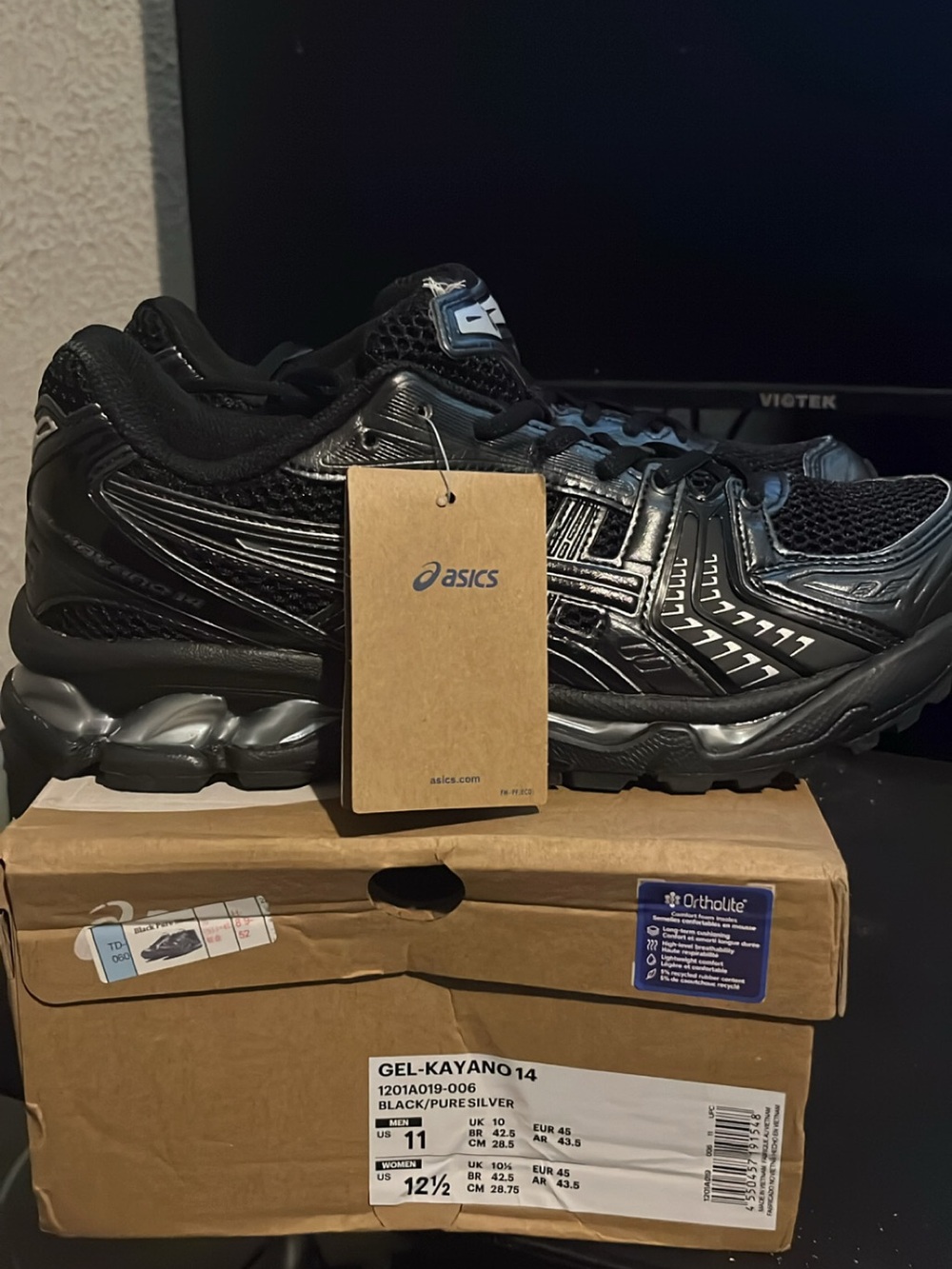 ASICS Men's Athletic Shoes in Black and Silver